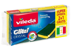 Vileda Glitzi Crystal hubka s ochranou nechtov + tvrdý drôt 3 kusy