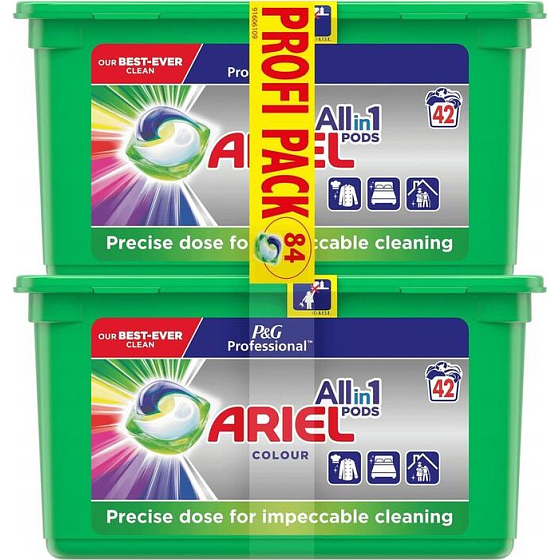Ariel All in 1 Pods Farebné gélové kapsuly na farebnú bielizeň 84 kusov 816 g