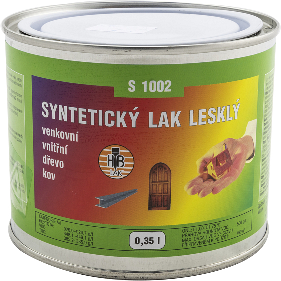 HB-Lak S1002 Lesk, transparentný univerzálny syntetický lak, lesklý, 350 ml
