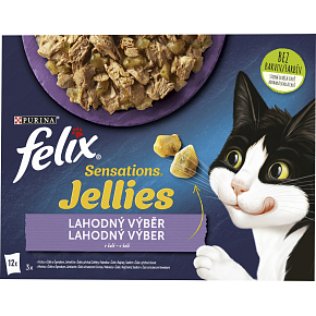 Felix Sensations kapsičky pre mačky lahodný výber v želé, 12× 85 g