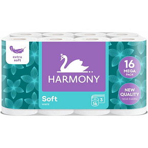 Harmony Soft 3vrstvový toaletný papier, rola 17,5 m, 16 rolí