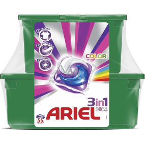 Ariel 3v1 Color gélové kapsule na farebnú bielizeň chráni a oživujú farby 55 dávok 23 kusov + 32 kusov