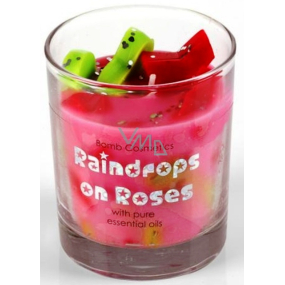 Bomb Cosmetics Kvapky dažďa - Raindrops on Roses Vonná prírodné, ručne vyrobená sviečka v skle horí až 35 hodín