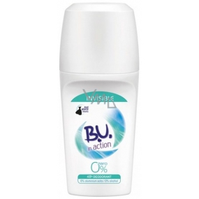 BU In Action Invisible 48h Zero 0% guličkový antiperspirant dezodorant roll-on pre ženy 50 ml