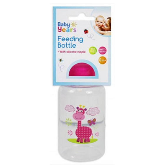 First Steps Safari 0+ dojčenská fľaša Žirafa ružová 150 ml