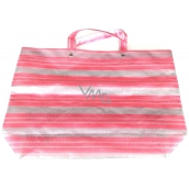 Plastic Nova Taška nákupná PVC pruhovaná, veľká 42 x 55 cm 20 kg