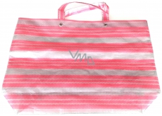 Plastic Nova Taška nákupná PVC pruhovaná, veľká 42 x 55 cm 20 kg