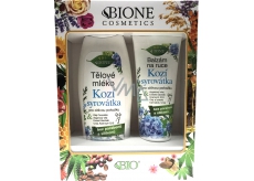 Bione Cosmetics Kozie srvátkové telové mlieko pre citlivú pokožku 500 ml + balzam na ruky 205 ml, kozmetická sada