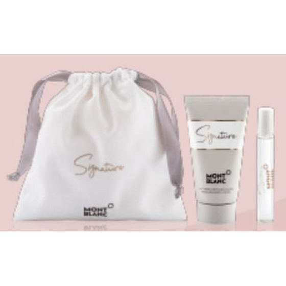Montblanc Signature toaletná voda pre ženy 7,5 ml + telové mlieko 50 ml, darčeková sada