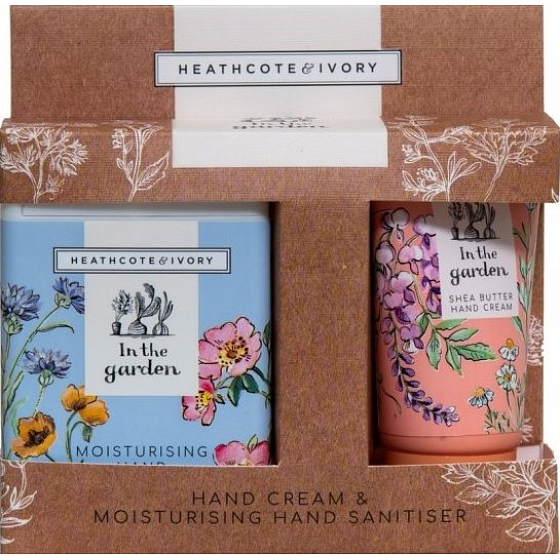 Heathcote & Ivory In The Garden krém na ruky a nechty 30 ml + antibakteriálna sprej 20 ml, kozmetická sada