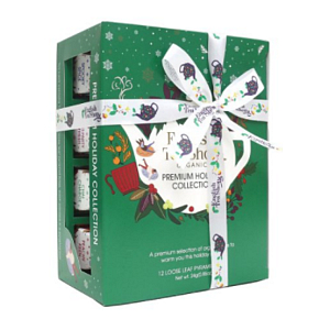 English Tea Shop Bio Zelená vianočné 12 kusov pyramídiek sypaného čaju, 4 príchute, 24 g darčeková sada