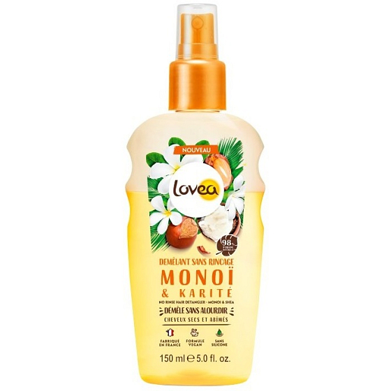 Lovea Monoi bezoplachový sprej na suché vlasy pre ľahké rozčesávanie 150 ml
