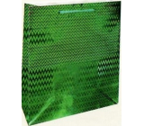 Nekupto Dárková papírová taška hologram 33 x 46 cm Zelená