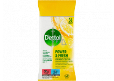 Dettol Power & Fresh Citron Antibakteriálne utierky na povrch 36 ks