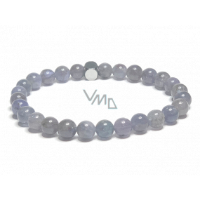 Tanzanitový náramok elastický prírodný kameň, guľôčka 6 mm / 16 - 17 cm