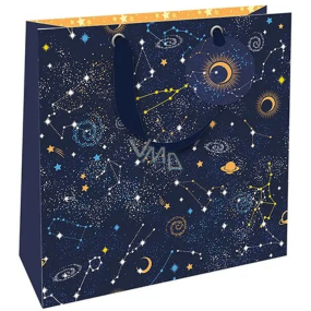 Nekupto Luxusná papierová darčeková taška 23 x 23 x 10 cm Nočná obloha