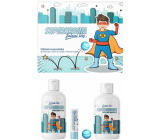 Regina Superhrdina sprchový gél 250 ml + pena do kúpeľa 300 ml + jelení loj + skákacia loptička, kozmetická sada pre deti
