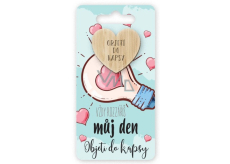Nekupto Vreckové objatie Srdce Vždy rozžiariš môj deň, objatie do vrecka 6 x 12 cm