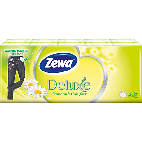 Zewa Deluxe Heřmánek Comfort 3vrstvé papírové kapesníky, 10× 10 ks