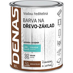 DENAS NA DREVO–ZÁKLAD základná farba na drevo, biela, 0,7 kg DENAS NA DREVO–ZÁKLAD základná farba na drevo, biela, 0,7 kg