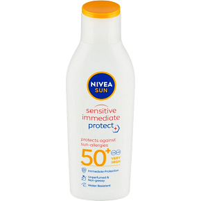 Nivea Sun Sensitive Immediate Protect mlieko na opaľovanie OF50+, 200 ml