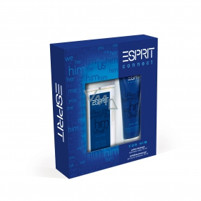 Esprit Connect for Him parfumovaný dezodorant sklo pre mužov 75 ml + sprchový gél 75 ml, kozmetická sada