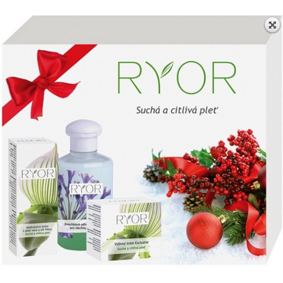 Ryor Exclusive výživný krém suchá a citlivá pleť 50 ml + Aloe Vera hydratačný krém 50 ml + dvojfázový odličovač emulziu 150 ml, kozmetická sada