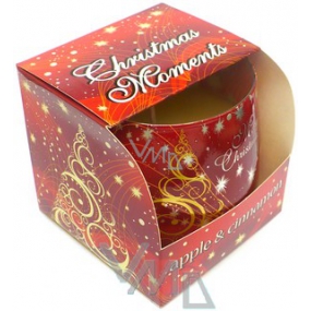 Candles Christmas Moments Apple & Cinnamon vonná sviečka v skle 100 g