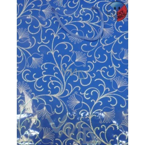 Nekupto Darčeková papierová taška s glitrami 23 x 18 x 10 cm Modrá 1 kus 50140