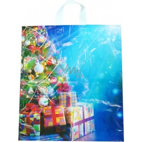 Plastová taška 45 x 50 cm s rukoväťou Vianočný stromček a darčeky 1 kus