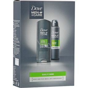 Dove Men + Care FM Extra Fresh sprchový gel 250 ml + dezodorant sprej pre mužov 150 ml, kozmetická sada