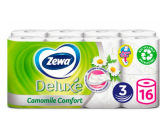 Zewa Deluxe Aqua Tube Camomile Comfort parfumovaný 3 vrstvový 150 útržkov 16 kusov, rolička, ktorú môžete spláchnuť