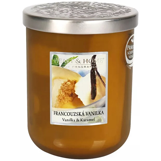 Heart & Home Francúzska vanilka Sójová sviečka veľká horí až 70 hodín 310 g
