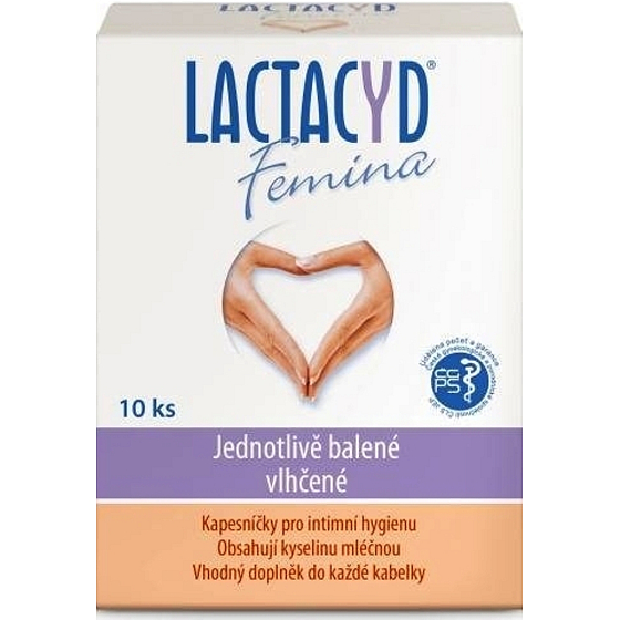 Lactacyd Femina jednotlivo balené vlhčené vreckovky na intímnu hygienu 10 kusov