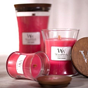 Woodwick Radish and Rhubarb - Reďkev a Rebarbora vonná sviečka s dreveným knôtom a viečkom sklo veľká 609,5 g