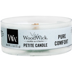 Woodwick Pure Comfort - Čistota a pohodlie vonná sviečka s dreveným knôtom petite 31 g