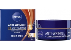 Nivea Anti-Wrinkle + Contouring nočný krém pre zlepšenie kontúr 65+ 50 ml