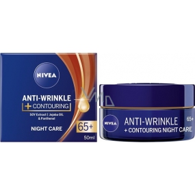 Nivea Anti-Wrinkle + Contouring nočný krém pre zlepšenie kontúr 65+ 50 ml