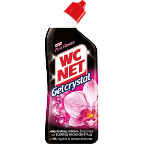 WC NET Gel Crystal Růžový Květ WC gel, 750 ml