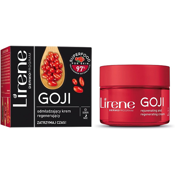 Lirene Dermo Program Superfood Goji s výťažkom z kustovnice čínskej omladzujúci regeneračný denný aj nočný krém 50 ml