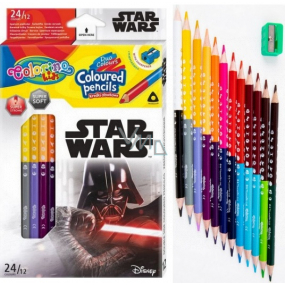 Colorino Pastelky trojhranné Star Wars obojstranné 24 farieb