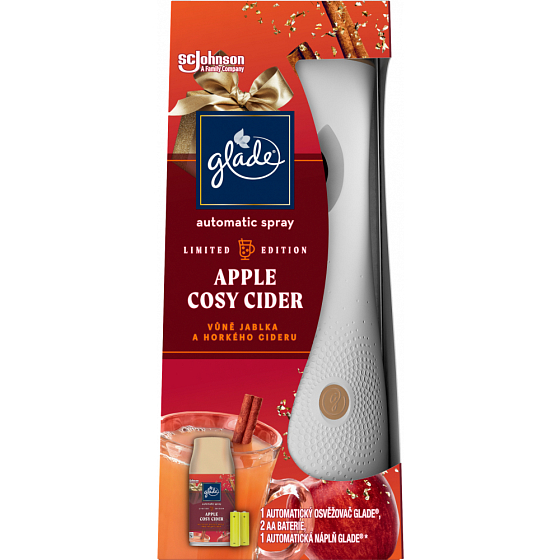 Glade Apple Cosy Cider s vôňou jabĺk a horúceho jablčného vína automatický osviežovač vzduchu 269 ml