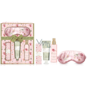 Baylis & Harding Rose, Poppy and Vanilla telové mlieko 130 ml + soľ do kúpeľa 150 g + sprej na vankúš 100 ml + maska na oči, kozmetická sada pre ženy