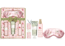 Baylis & Harding Rose, Poppy and Vanilla telové mlieko 130 ml + soľ do kúpeľa 150 g + sprej na vankúš 100 ml + maska na oči, kozmetická sada pre ženy