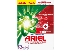 Ariel Ultra Oxi Effect prací prášok na odstraňovanie škvŕn a extra hygienu 70 dávok 3,85 kg