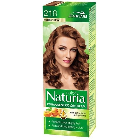 Joanna Naturia farba na vlasy s mliečnymi proteínmi 218 Medená blond