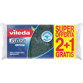 Vileda Glitzi hubka na riady s chráničom nechtov + pevná drôtenka, balenie 2 + 1 kus zadarmo