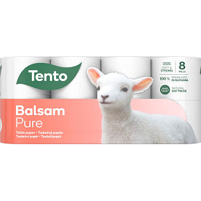 Tento Balsam Pure 3vrstvý toaletný papier, 8 rolí, 18 m rolka Tento Balsam Pure 3vrstvý toaletný papier, 8 rolí, 18 m rolka