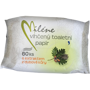Miléne vlhčený toaletný papier s extraktom z dubovej kôry 60 ks