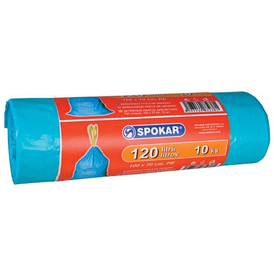 Spokar Vrecia na odpad zaťahovacie 120 litrov, 100 x 70 cm, 10 kusov